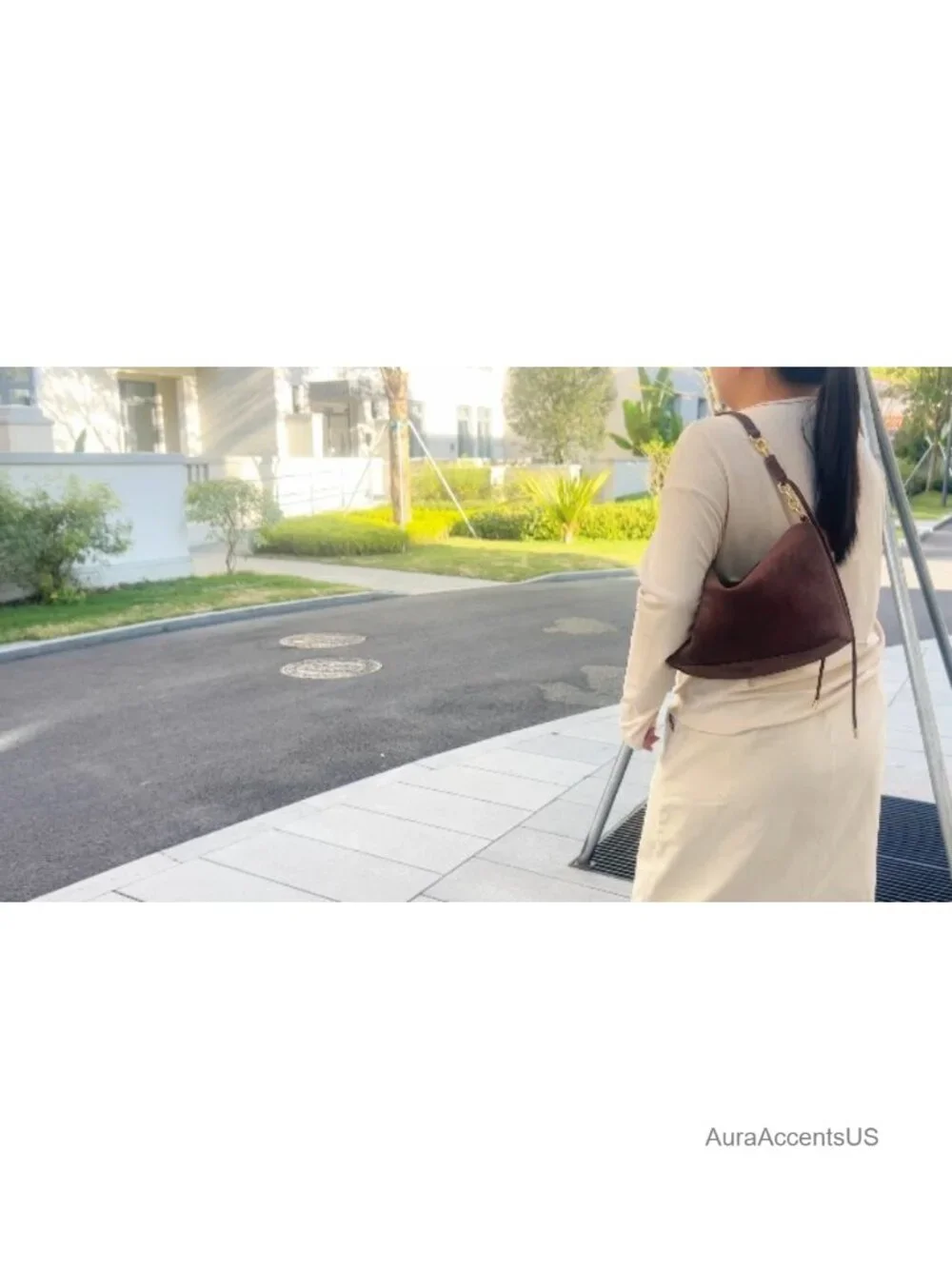 Faux Suede Hobo Shoulder Bag Crossbody with Adjustable Strap